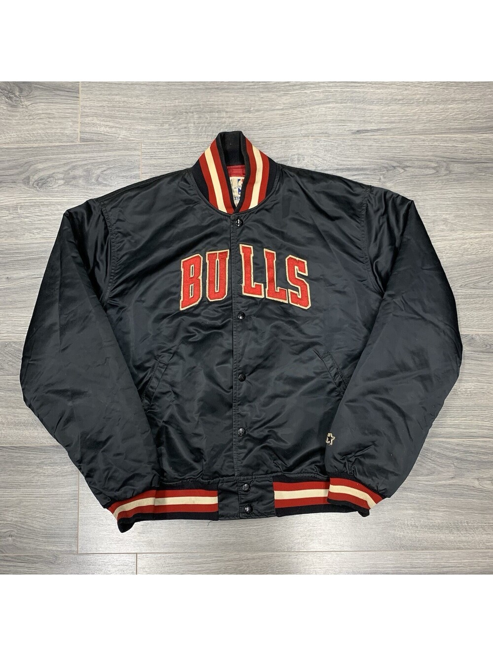 Vintage 1980S Starter Chicago Bulls Satin Jacket XL Rare Men’s Black Classic NBA